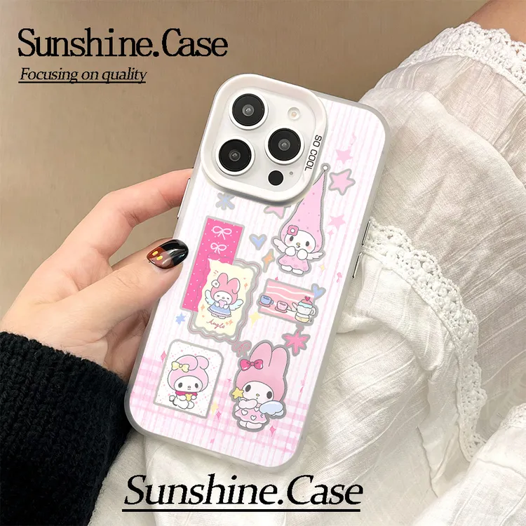 【彩银】天使大耳狗适用于苹果16promax华为vivo小米防摔手机壳