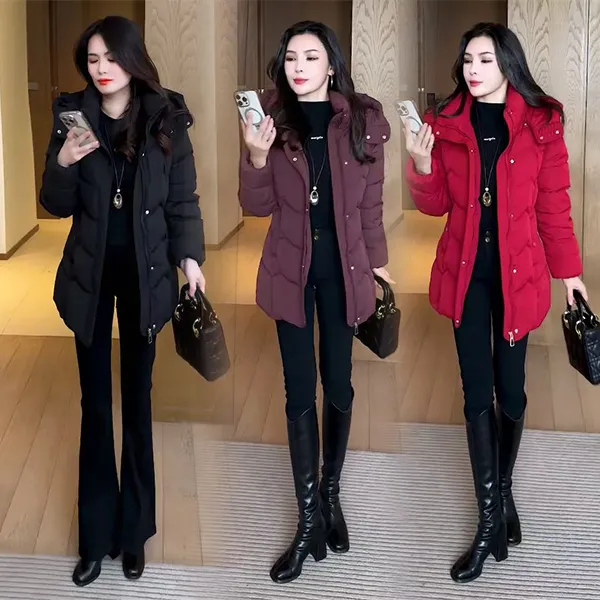 【季颜品牌】冬季新品棉服穿搭气质显瘦休闲时尚宽松风衣外套153