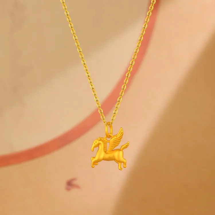 钛钢项链  小飞马项链女时尚新中式气质轻奢高级感飞马吊坠锁骨链