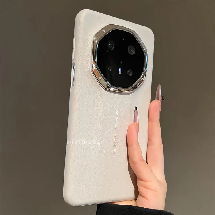 电镀镜框适用华为mate70Rs非凡大师手机壳简约高档素皮mate60pro+