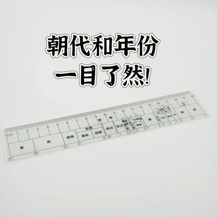 【冷焰】总朝代尺中国朝代历史尺高中学生直尺汽车挂件商品图
