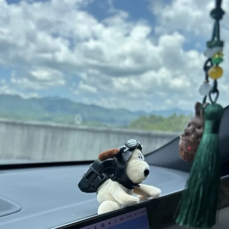 车载毛绒掌门｛飞行员｝中控屏幕摆件带无痕贴+皮筋+etc可拆卸支架