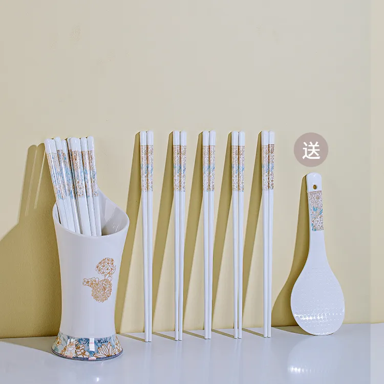 多色可选丨景德镇高端陶瓷筷子10双高档防霉易公筷环保卫生创意筷