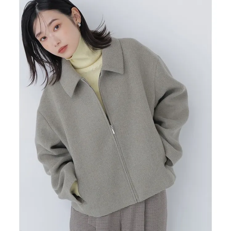 【MonTendre】秋冬新款 N 休闲百搭毛呢上衣直下摆时尚翻领短外套女