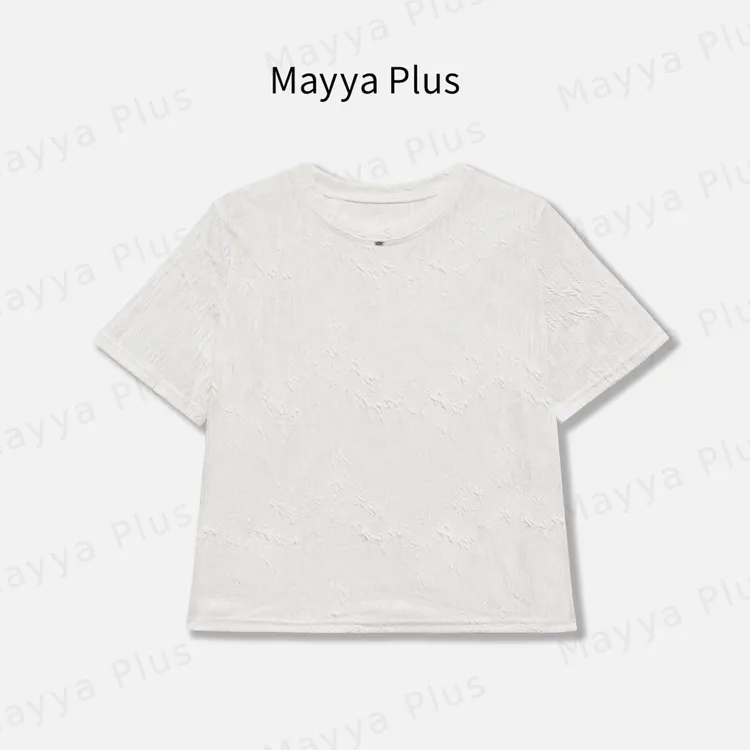 【肌理T】Mayya Plus麦芽定制肌理感圆领短袖T恤女夏季上衣32528585