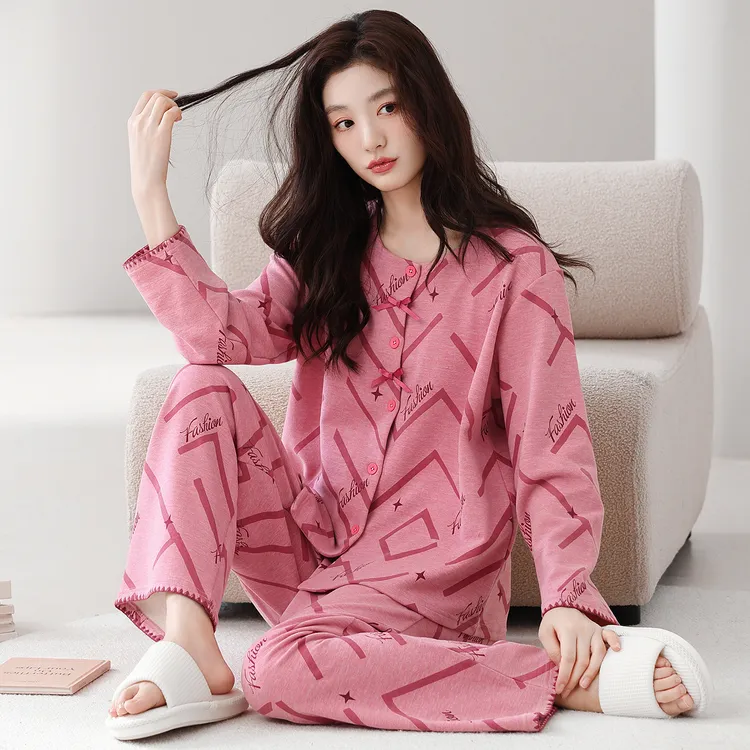 保暖睡衣女秋冬厚羊毛蚕丝德绒开衫甜美长袖可外穿宽松家居服套装