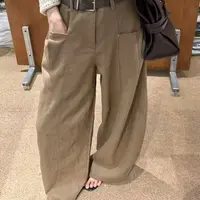 高腰垂感拖地直筒休闲棉麻长裤慵懒风舒适百搭