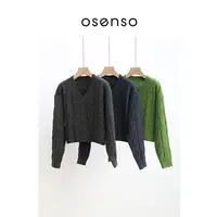 OSENSO"绿光森林"秋冬奢感特细美利奴羊毛混纺麻花毛衣ZZ251020