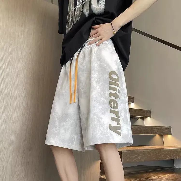 夏季新款美式短裤男潮牌薄款设计感小众宽松大码运动休闲五分裤子