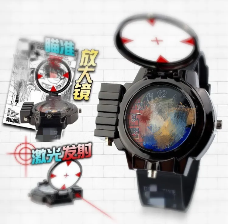 柯南手表动漫红外线激光表动漫周边多功能弹盖儿童手表生日礼物