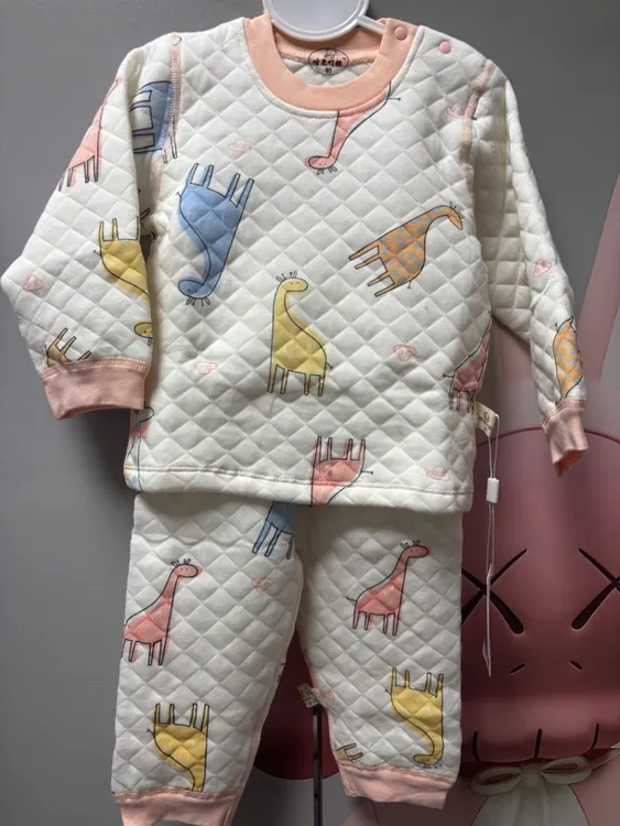 空气棉保暖套装套头肩扣春秋外穿打底