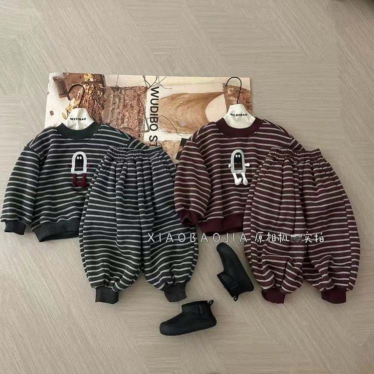 冬上新～【Oi小鬼~】儿童幼儿园条纹套装25d180小宝家