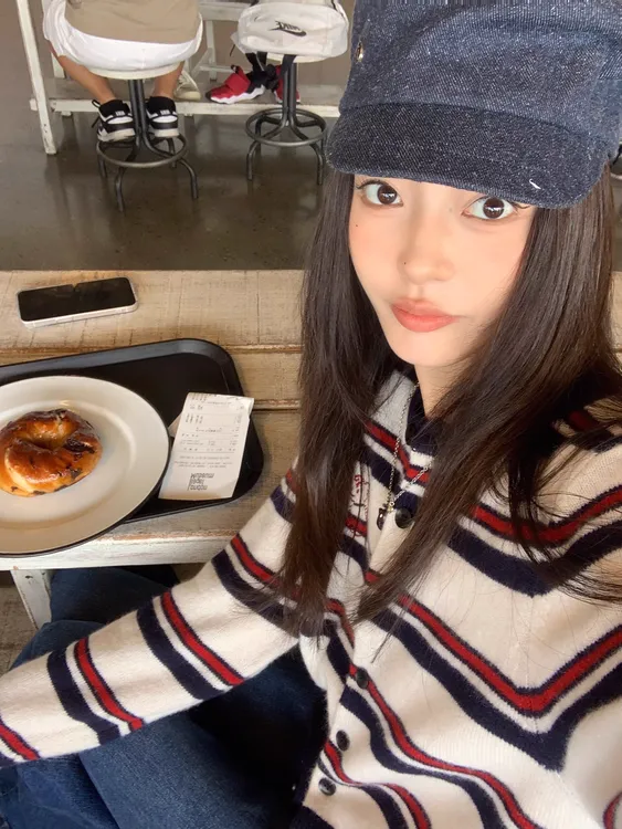 【可爱修狗】春季打底衫长袖条纹针织衫圆领miu系开衫女秋冬百搭