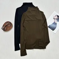 【叶子服饰】秋季新款法式高领时尚百搭气质打底衫9007