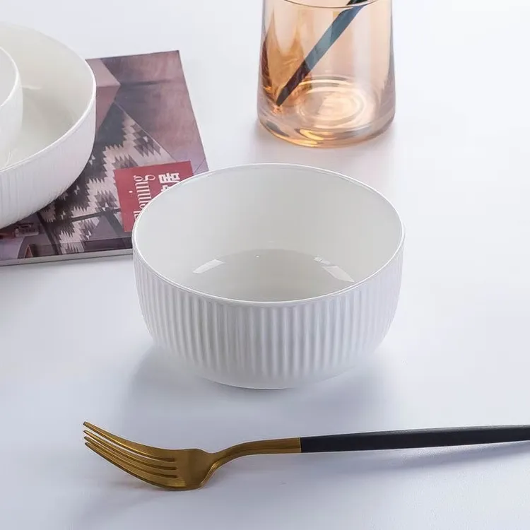 瓷县令克鲁斯白4.5英寸碗简约纯白创意釉下彩陶瓷餐具轻奢INS风