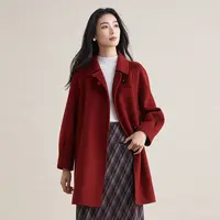 【曼贝】 秋冬新款琥珀流光高端百搭双面羊毛大衣8584042