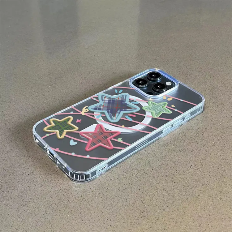 可爱星星适用苹果12磁吸15手机壳iPhone16磨砂13promax防摔14肤感