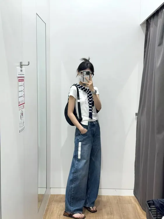 2025新款夏季条纹薄款防晒开衫冰丝针织衫女上衣女百搭牛仔裤套装