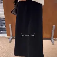 9670秋季上新简约百搭松紧腰人丝万向呢中长半身裙女