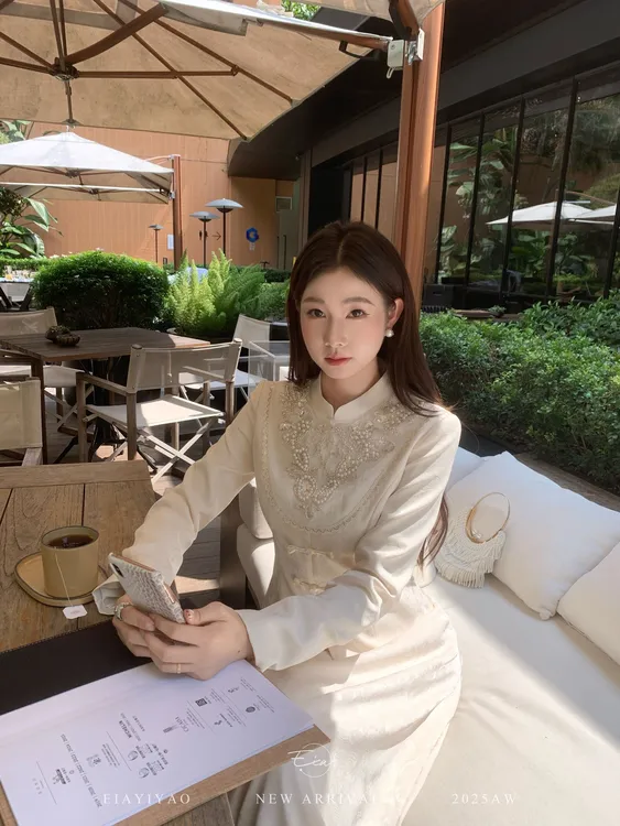 EIA一尧新中式国风【美人如玉】矜贵千金贴片绣上衣+半裙白月光显瘦
