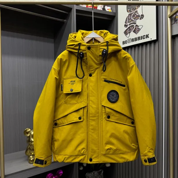 8805国标90绒冬季新款连帽羽绒服潮牌户外工装宽松青年冲锋衣外套