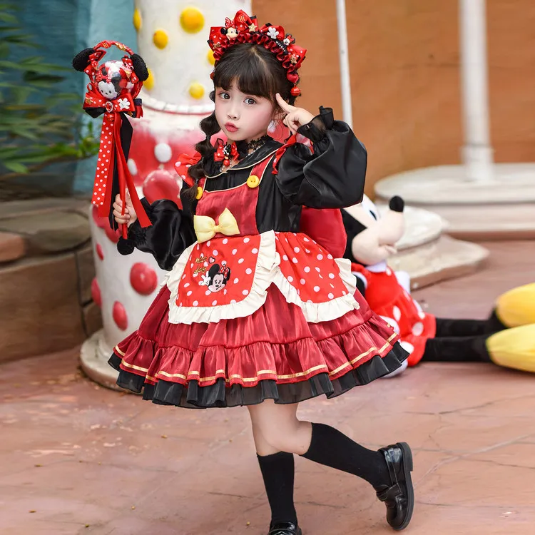 女童老鼠米妮洛丽塔裙儿童迪斯尼游玩cos洛丽裙女孩生日蓬公主裙