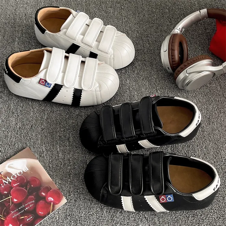 西西里卡内增高春秋百搭时尚休闲鞋丑萌板鞋魔术贴ins韩版单鞋女