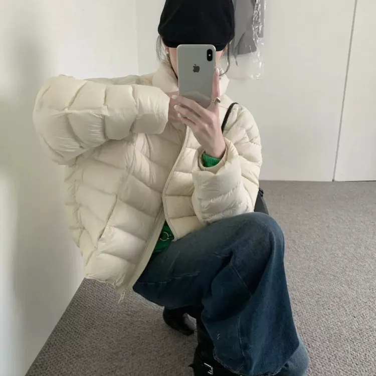 立领短款外套羽绒服女洋气休闲百搭保暖