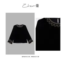 ZHEN.臻 南油私服手工刺绣扎花设计感真丝丝绒衬衫上衣CS8805Z