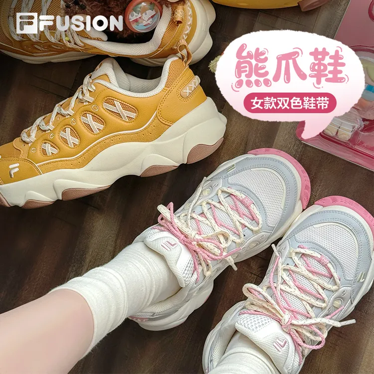 露思同款FUSION斐乐熊爪鞋女鞋2025冬增高面包鞋运动鞋男鞋流光风