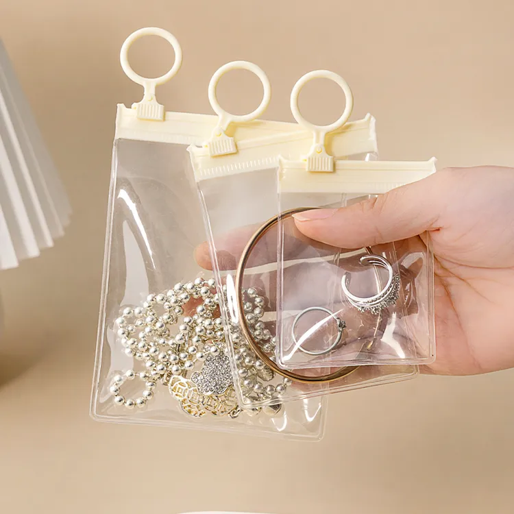 韩版可爱饰品盒拉环首饰袋收纳包袋子防水学生宿舍高颜值透明家用