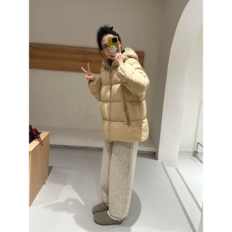 韩系超好看连帽棉服外套女春秋新款高级感棉衣宽松显瘦面包服上衣
