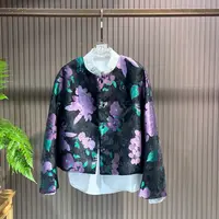 暗夜紫玫 新中式新款国风秋冬新款洋气短款长袖外套