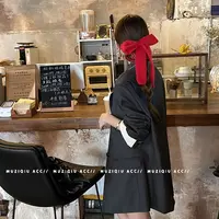 木子秋博主同款！彩色条纹针织蝴蝶结发圈ins高级感时髦洋气搭发饰