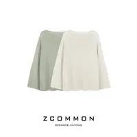Z common松弛感气质长袖大圆领阔版休闲时尚套头针织衫2505192