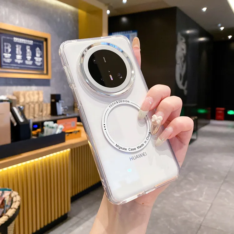 新款简约透明磁吸高级感适用华为Mate70手机壳Mate60pro+全包防摔