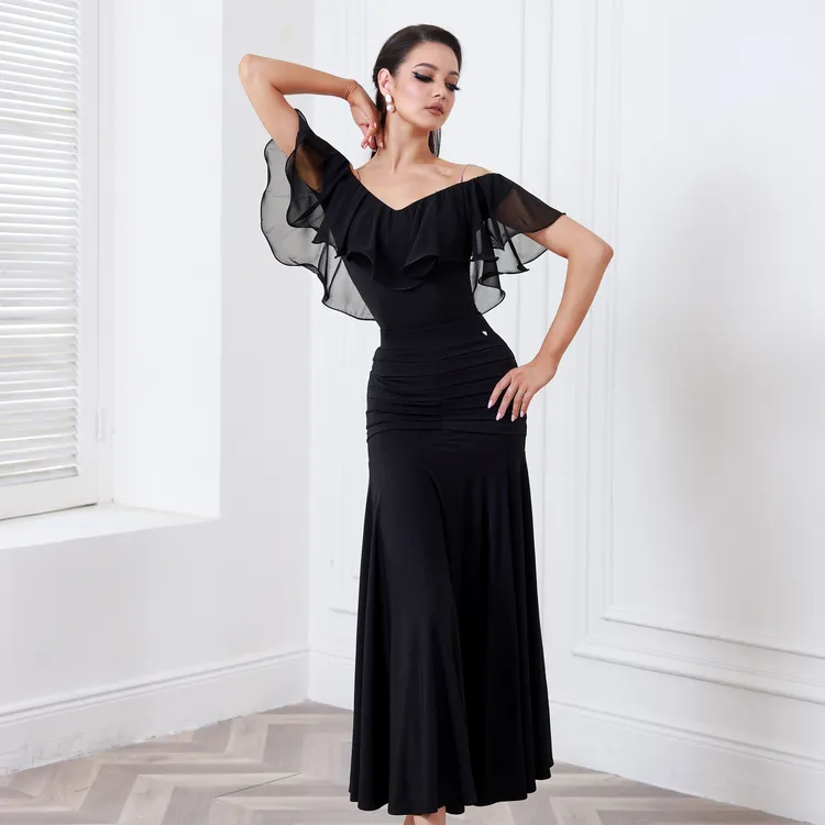 TID品牌摩登舞服女2025新款专业交谊舞半身裙高级成人B048+S033