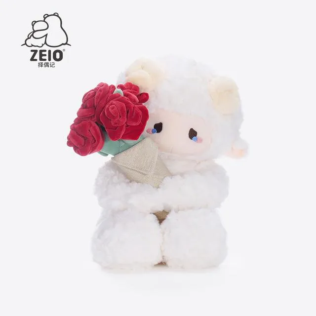 ZEIO择偶记玫瑰花泡芙小羊公仔玩偶玩具520送女朋友情人节礼物