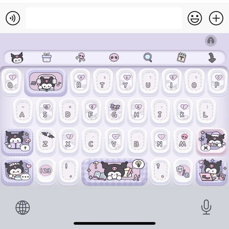 【趴趴小紫】ios苹果安卓百度输入法可爱打字皮肤美化白肚皮