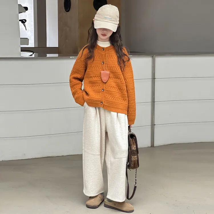 女童外套2025新款儿童春秋装中大童女孩洋气休闲宽松针织开衫上衣