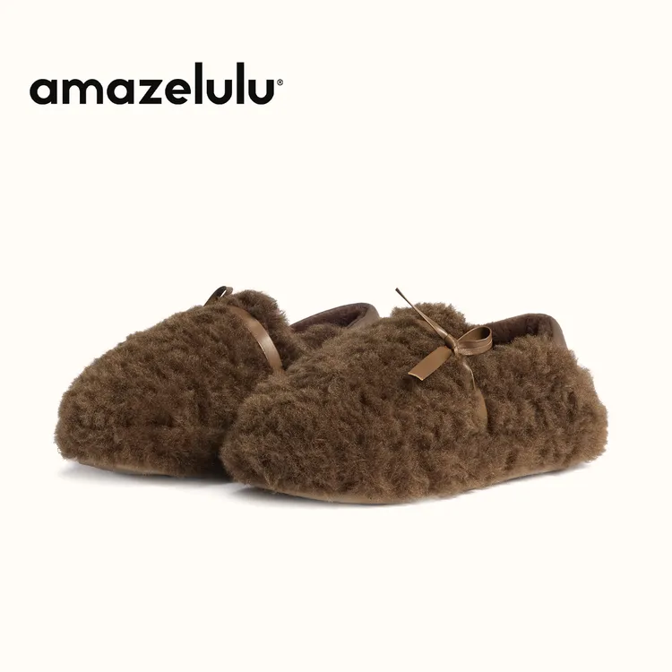 【达人专属】amazelulu毛毛拖鞋女包跟厚底外穿2025新款一脚蹬毛毛鞋冬季保暖