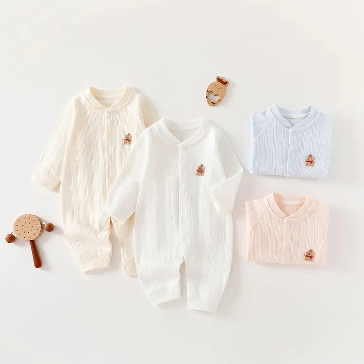 婴儿连体衣宝宝纯棉春秋款新生儿A类无骨内搭穿打底长袖哈衣