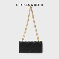 CHARLES & KEITH【琥珀风】菱格方形斜挎链条手机包10680924-3
