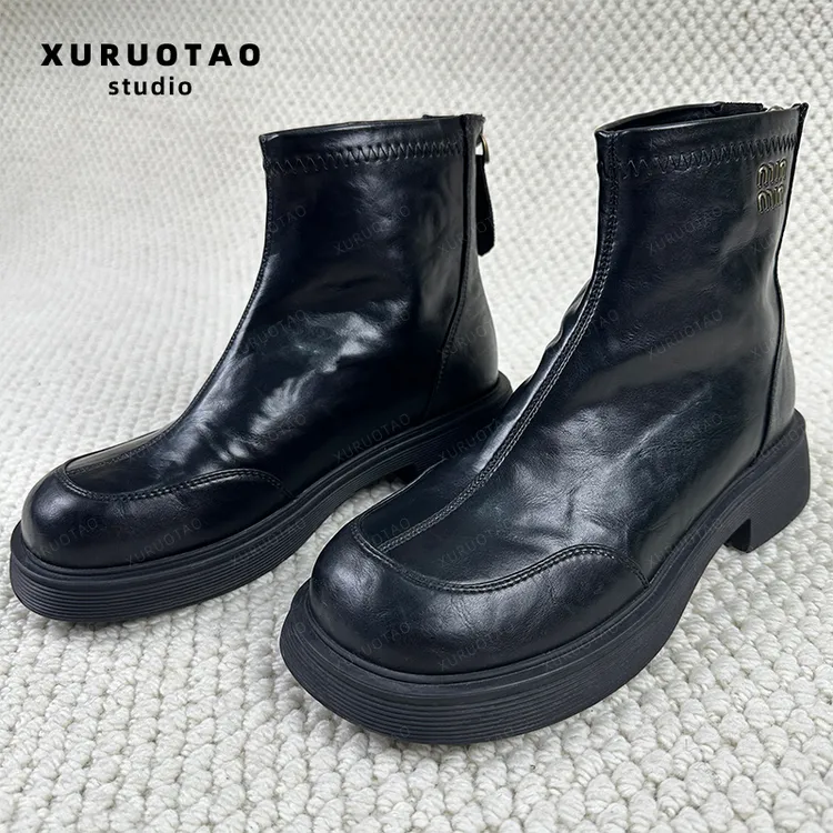 XURUOTAO【桃子同款】英伦风厚底马丁靴 T6178