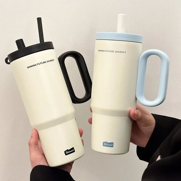 suohe/索赫大容量保温杯女户外便携手提吸管水杯巨无霸冰霸杯子男