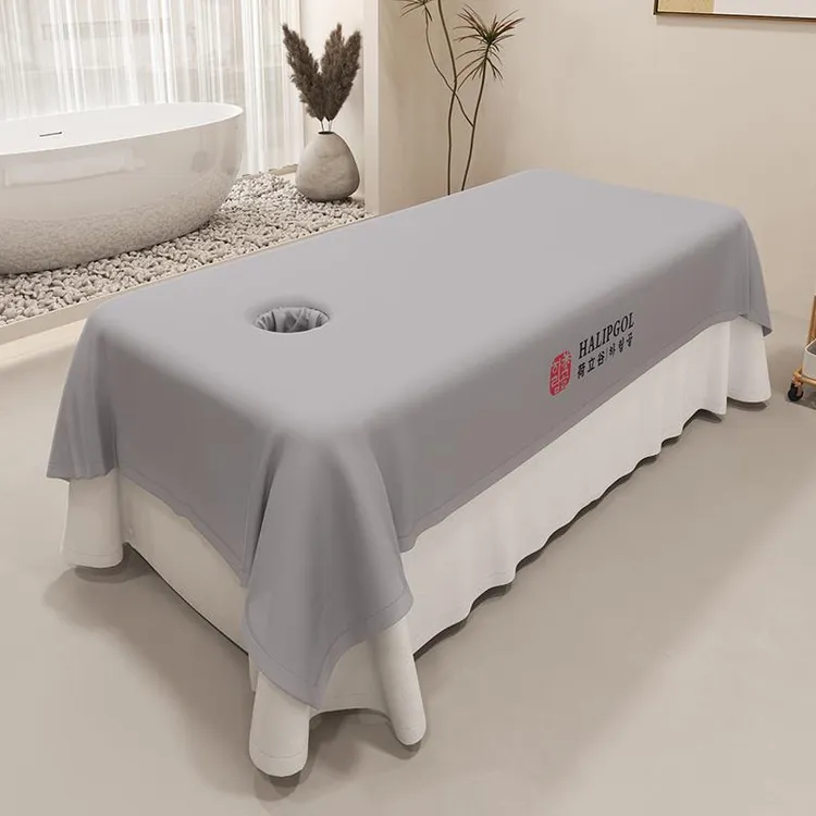 美容院按摩床单床罩单件美容床专用高级感加大带洞巾定制一客一换