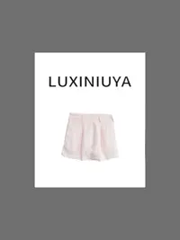 【LUXINIUYA】吸睛裤 100亚麻显瘦时尚老钱风短裤（带腰带）#CX3383