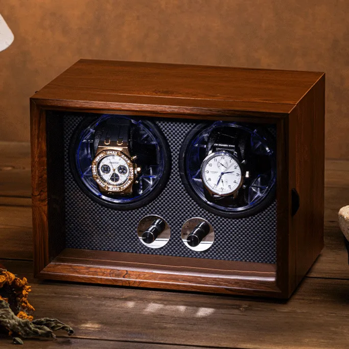黑胡桃纹木质摇表器多表位自动机械表转表器家用手表收纳盒2025款