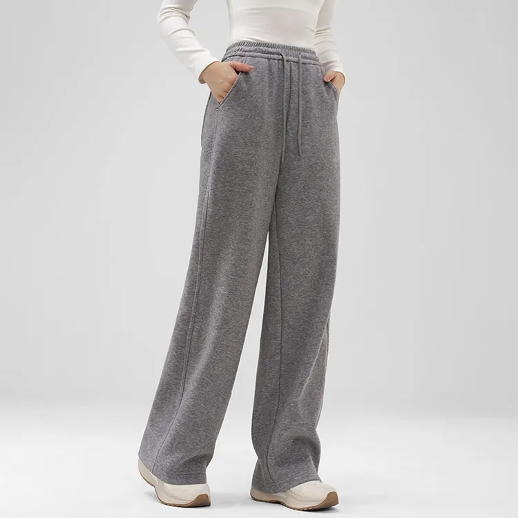 秋季女款直筒运动裤高弹常规休闲裤垂感宽松长裤休闲厚款5645