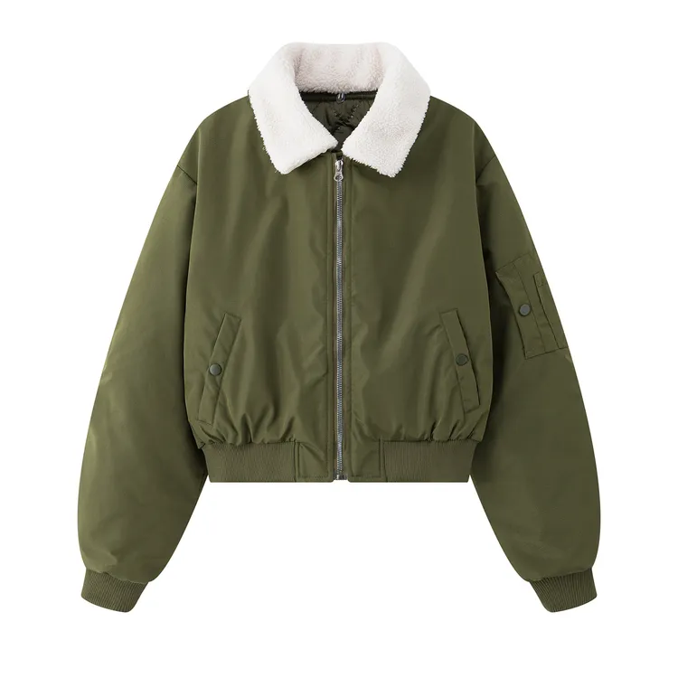 女款加厚棉袄冬季加绒保暖新款女装秋冬时尚短款休闲做旧棉衣百搭